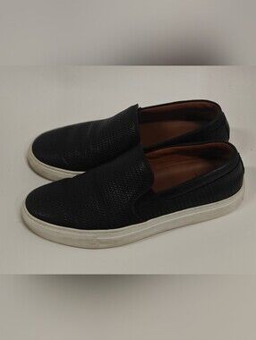 Aquatalia Alisha Mini Embossed Calf Loafers Women’s Size 7.5 Black Leather Slip-